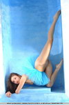young flexible teens in yoga pants